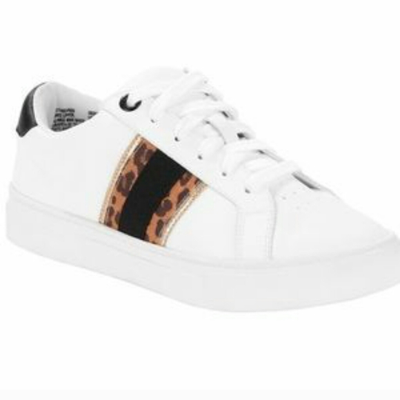 Time and Tru Shoes - LAST 1 (SZ 10) White Leopard Memory Foam Fashion Sneakers
